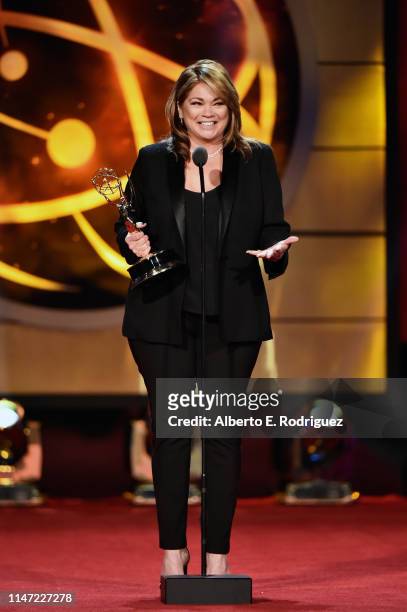 Valerie Bertinelli accepts the Outstanding Culinary Host award for 'Valeries Home Cooking' onstage at the 46th annual Daytime Emmy Awards at Pasadena...