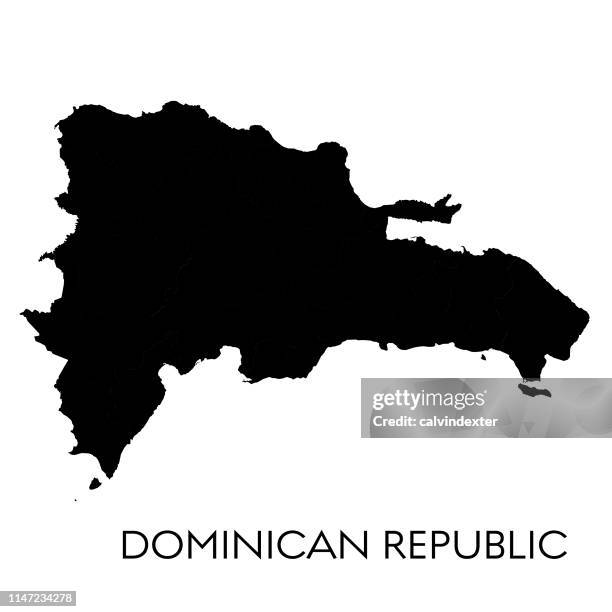 dominican republic map - world map vector with names stock illustrations