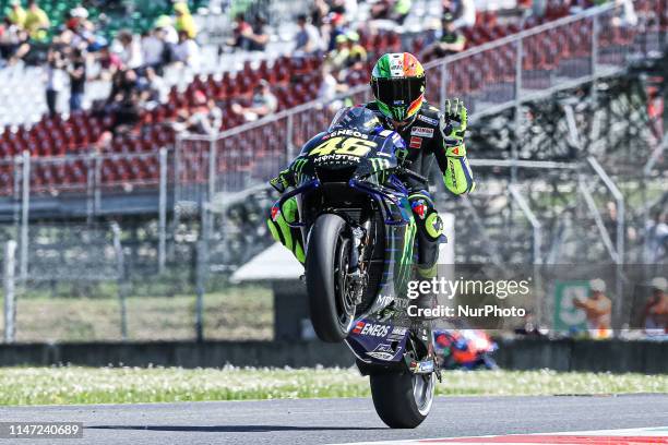Valentino Rossi of Monster Energy Yamaha MotoGP Team during the free practice session of the Oakley Grand Prix of Italy, at International Circuit of...