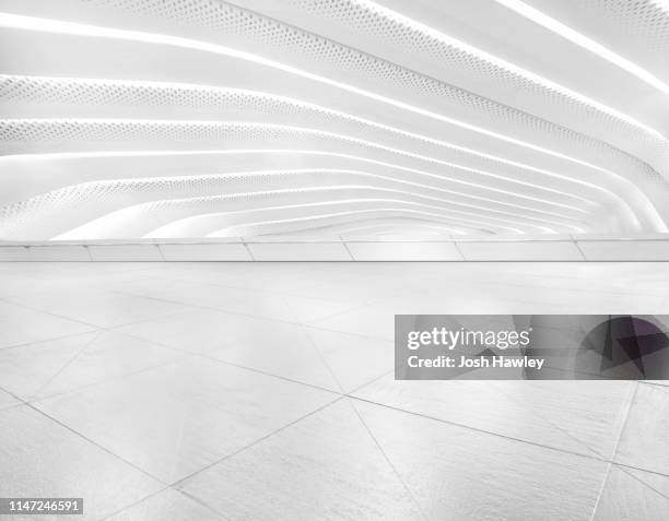 futuristic empty room, 3d rendering - tile showroom stock pictures, royalty-free photos & images