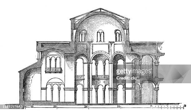 Sección Transversal De Una Iglesia En Rávena San Vitale Ilustración de  stock - Getty Images