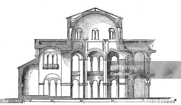 Sección Transversal De Una Iglesia En Rávena San Vitale Ilustración de stock - Getty Images Sección Transversal De Una Iglesia En Rávena San Vitale Ilustración de stock - Getty Images