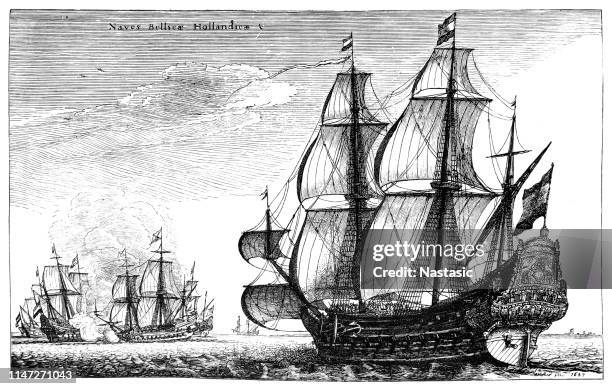 ilustrações de stock, clip art, desenhos animados e ícones de dutch warships - século xvii
