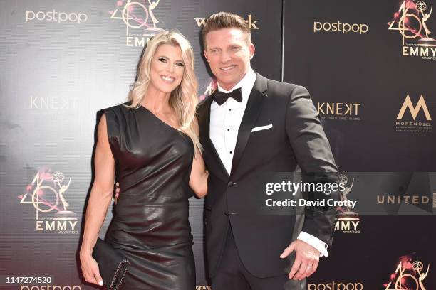 Sheree Gustin and Steve Burton attend the 46th annual Daytime Emmy Awards at Pasadena Civic Center on May 05, 2019 in Pasadena, California.