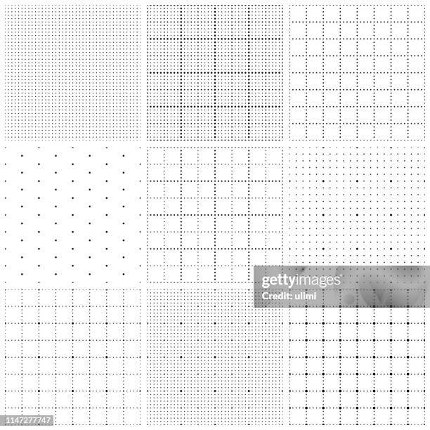 bildbanksillustrationer, clip art samt tecknat material och ikoner med sömlöst rutat papper med prickar - graph paper