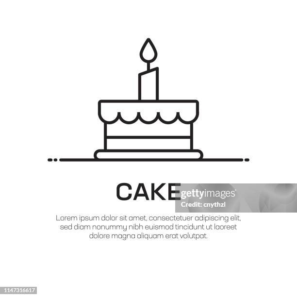 cake vector line icon-simple thin line icon, premium quality design element - cupcake stock-grafiken, -clipart, -cartoons und -symbole