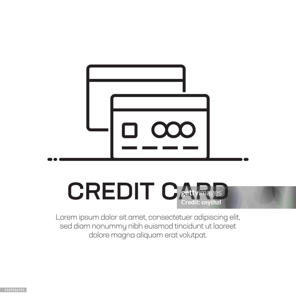 Carte de crédit Vector Line Icon-icône de ligne mince simple, élément de conception de qualité supérieure