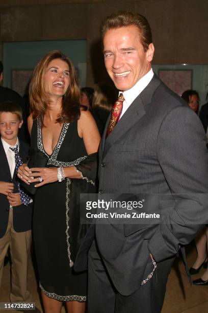 Arnold Schwarzenegger and Maria Shriver with sons attending the National Center on Poverty Law's Tribute to Sargent Shriver at the Beverly Hilton...