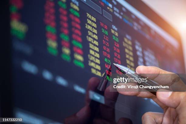 analysis stock market index number - trading resumes at the stock exchange of thailand stockfoto's en -beelden