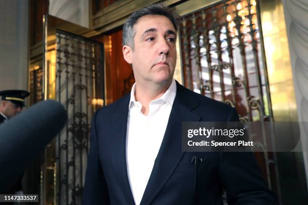 Michael Cohen, the former personal attorney to President Donald Trump, prepares to speak to the media before departing his Manhattan apartment for...