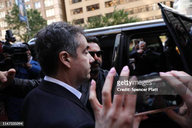 Michael Cohen, the former personal attorney to President Donald Trump, departs his Manhattan apartment for prison on May 06, 2019 in New York City....