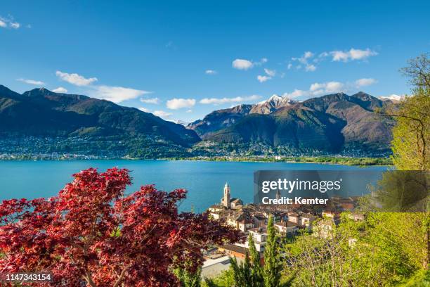 idyllische plek aan het lago maggiore - locarno stockfoto's en -beelden