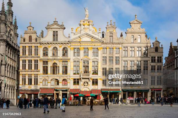 belgium, brussels, grand place, guild houses - grand place stock-fotos und bilder