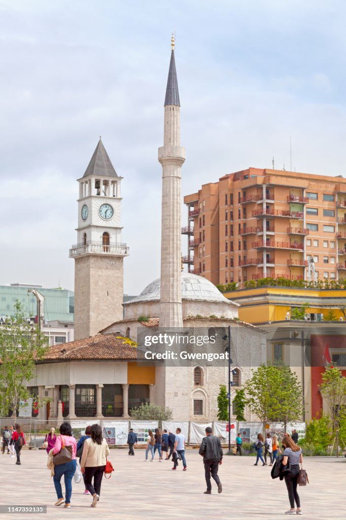 Et'hem Bey Mosque and the Clock Tower of Tirana