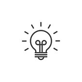 Innovation or innovative idea symbol. Linear icon.