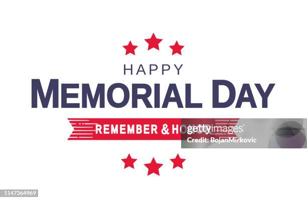 gedenktageskarte, weißer hintergrund. erinnern und ehren. vector illustration. - memorial day background stock-grafiken, -clipart, -cartoons und -symbole