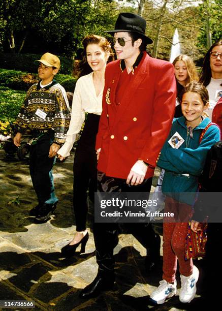 Michael Jackson & Lisa Marie Presley attending a children's charity event in Los Angeles April 1995