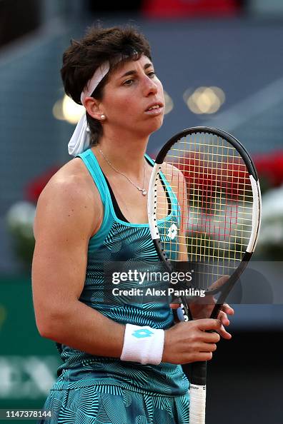 Carla Suarez Navarro of Spain in her match against Viktoria Kuzmova