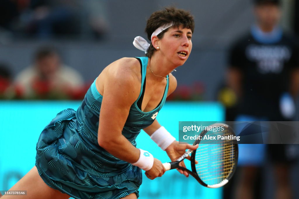 Carla Suarez Navarro of Spain in her match against Viktoria Kuzmova