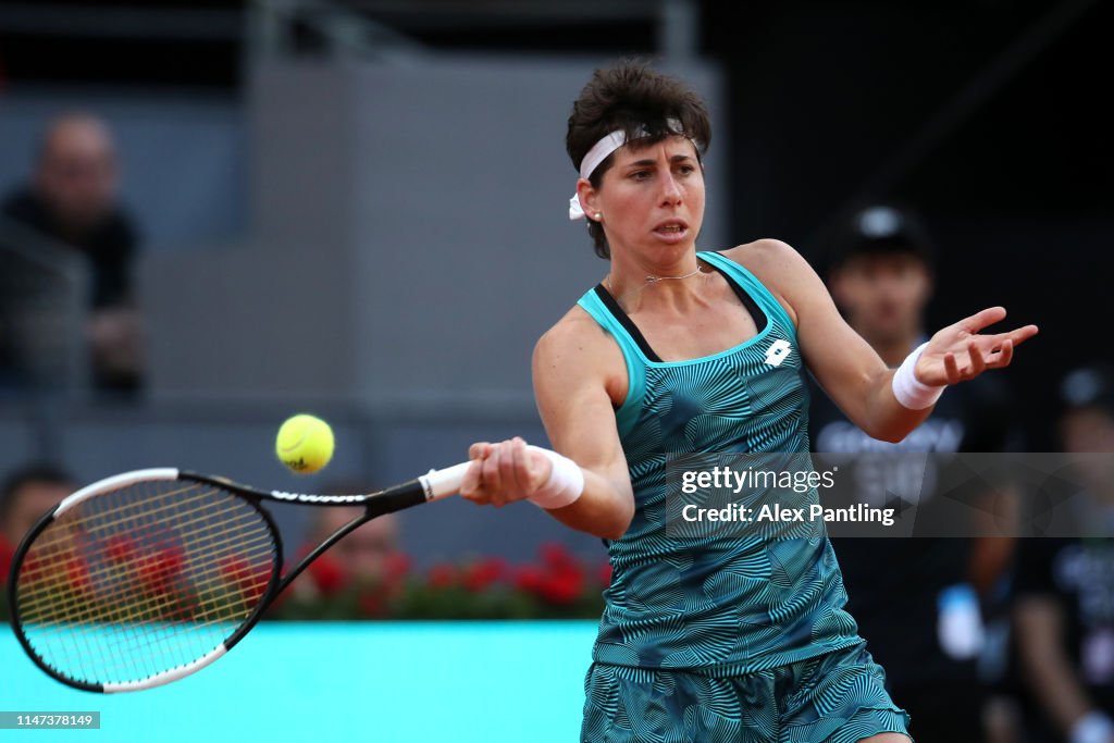 Carla Suarez Navarro of Spain in her match against Viktoria Kuzmova