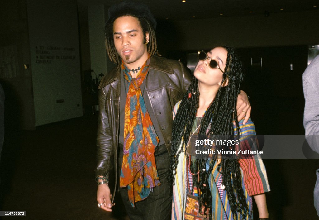 Lenny Kravitz and Lisa Bonet in NYC 1987