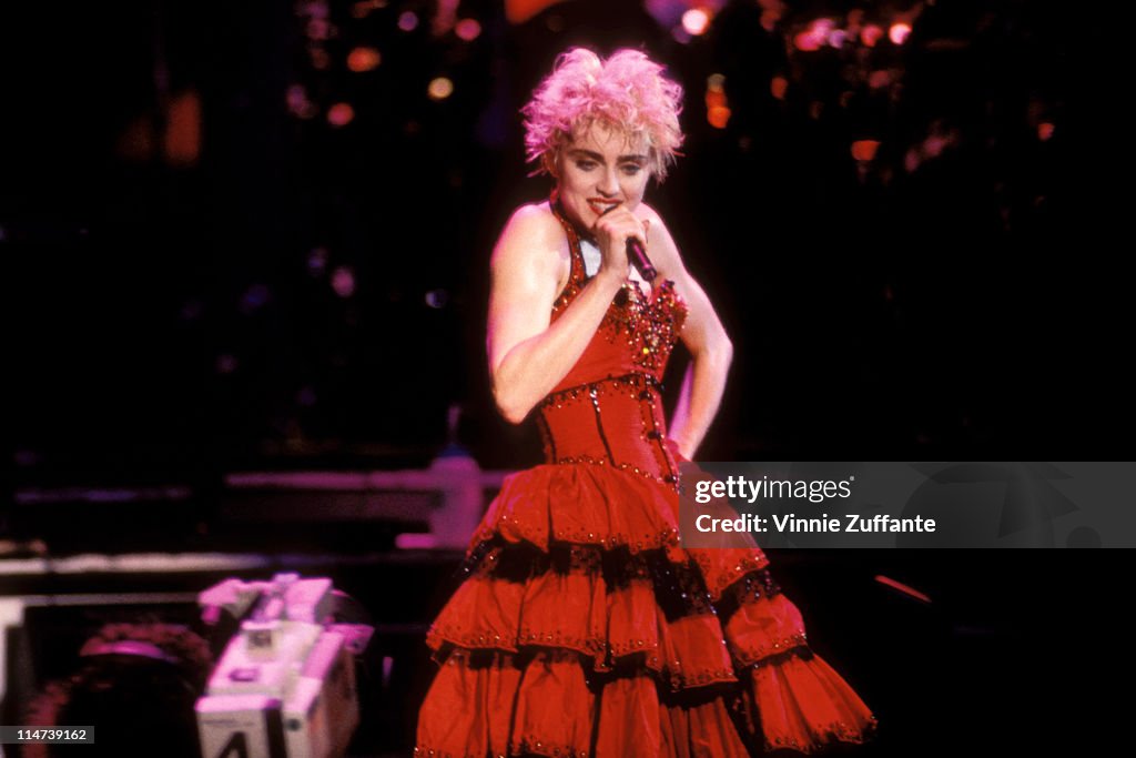 Madonna performing in her 1987 concert tour Madison Square Garden NYC