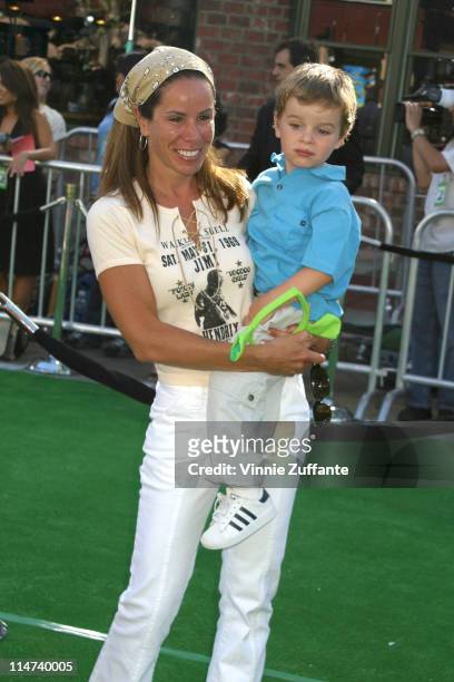 Melissa Rivers and son attending the "Shrek 2" Premiere at Mann Village Westwood in Los Angeles, California 5/8/04