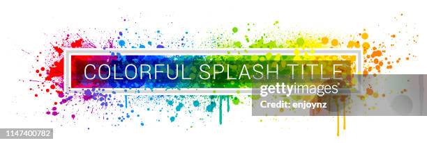 rainbow paint splash frame - billboard texture stock illustrations