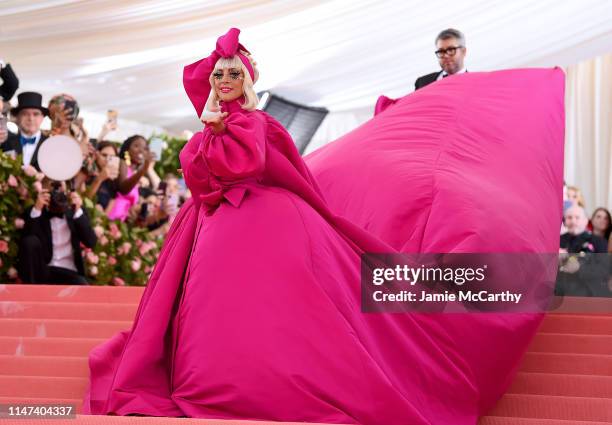 Lady Gaga and Brandon Maxwell attend The 2019 Met Gala Celebrating Camp: Notes on Fashion at Metropolitan Museum of Art on May 06, 2019 in New York...