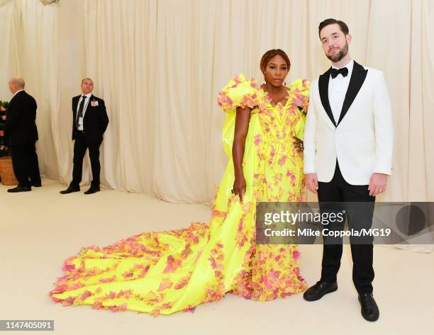 Serena Williams and Alexis Ohanian attend The 2019 Met Gala Celebrating Camp: Notes on Fashion at Metropolitan Museum of Art on May 06, 2019 in New...