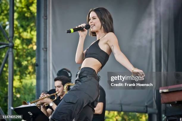 German singer Lena Meyer-Landrut performs live on stage during the Peace X Peace Festival at the Parkbuehne Wuhlheide on June 1, 2019 in Berlin,...