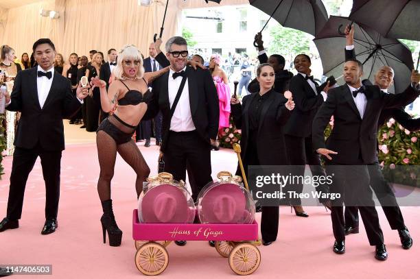 Lady Gaga and Brandon Maxwell attend The 2019 Met Gala Celebrating Camp: Notes on Fashion at Metropolitan Museum of Art on May 06, 2019 in New York...