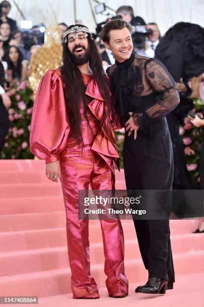 Alessandro Michele and Harry Styles attend The 2019 Met Gala Celebrating Camp: Notes on Fashion at Metropolitan Museum of Art on May 06, 2019 in New...