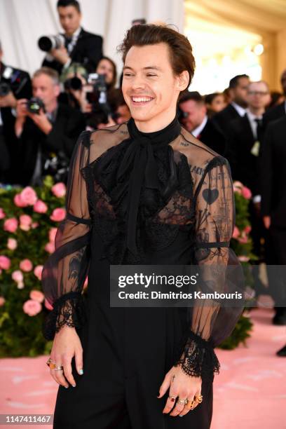 Harry Styles attends The 2019 Met Gala Celebrating Camp: Notes on Fashion at Metropolitan Museum of Art on May 06, 2019 in New York City.