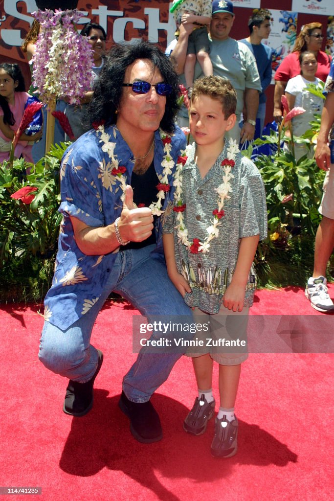 Paul Stanley and son Evan attending the Lilo and Stitch Premiere