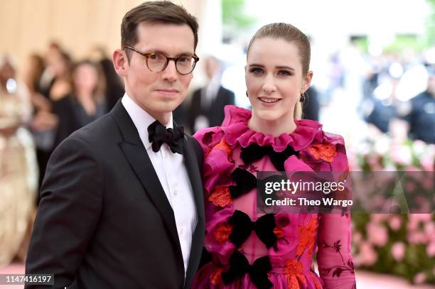 Erdem Moralioglu and Rachel Brosnahan attend The 2019 Met Gala Celebrating Camp: Notes on Fashion at Metropolitan Museum of Art on May 06, 2019 in...