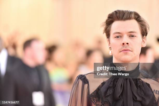 Harry Styles attends The 2019 Met Gala Celebrating Camp: Notes on Fashion at Metropolitan Museum of Art on May 06, 2019 in New York City.