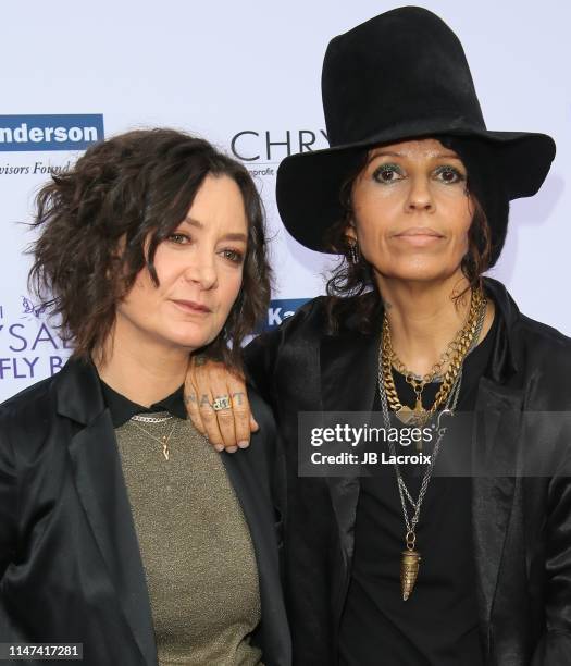 Sara Gilbert and Linda Perry attend the 18th annual Chrysalis Butterfly Ball on June 01, 2019 in Brentwood, California.