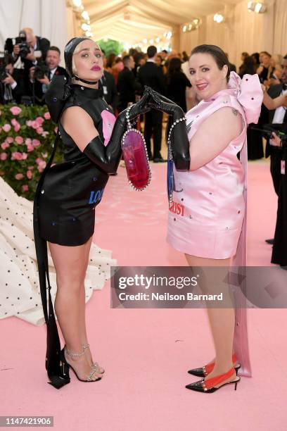 Jemima Kirke and Lena Dunham attend The 2019 Met Gala Celebrating Camp: Notes on Fashion at Metropolitan Museum of Art on May 06, 2019 in New York...