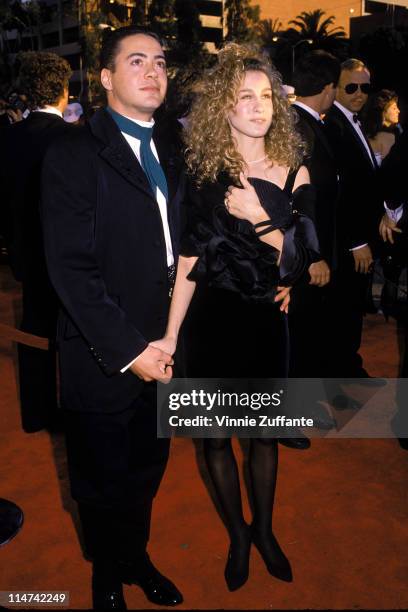 Sarah Jessica Parker and Robert Downey Jr. Attending the 1989 Academy Awards in Los Angeles 03/29/89