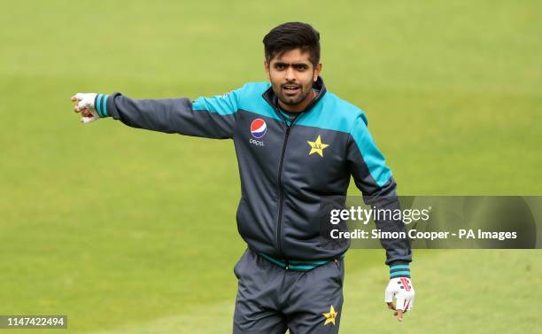 Pakistan's Babar Azam during the nets session at Trent Bridge, Nottingham.