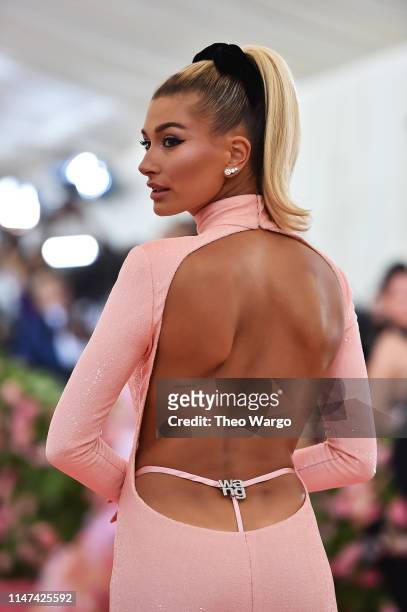 Hailey Bieber attends The 2019 Met Gala Celebrating Camp: Notes on Fashion at Metropolitan Museum of Art on May 06, 2019 in New York City.