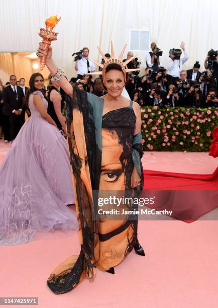 Diane von Furstenberg attends The 2019 Met Gala Celebrating Camp: Notes on Fashion at Metropolitan Museum of Art on May 06, 2019 in New York City.