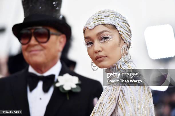 Michael Kors and Gigi Hadid attend The 2019 Met Gala Celebrating Camp: Notes on Fashion at Metropolitan Museum of Art on May 06, 2019 in New York...