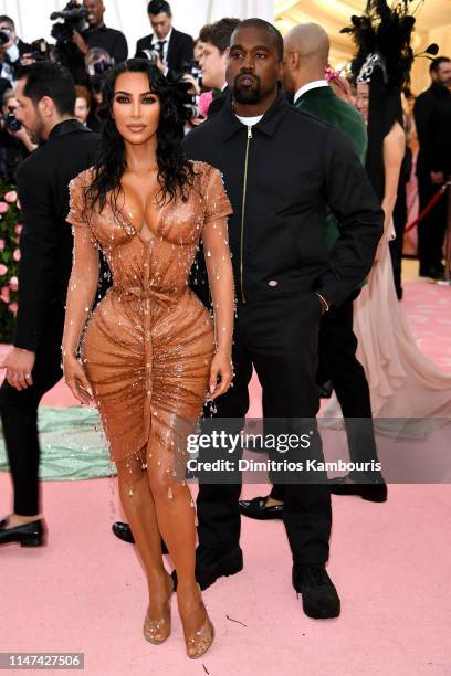 Kim Kardashian West and Kanye West attend The 2019 Met Gala Celebrating Camp: Notes on Fashion at Metropolitan Museum of Art on May 06, 2019 in New...