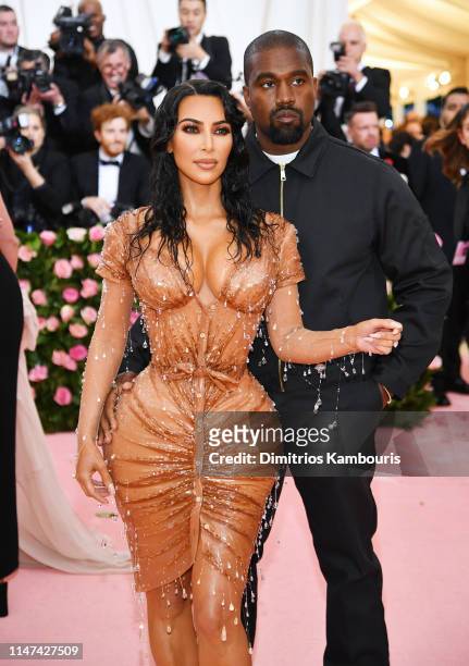 Kim Kardashian West and Kanye West attend The 2019 Met Gala Celebrating Camp: Notes on Fashion at Metropolitan Museum of Art on May 06, 2019 in New...