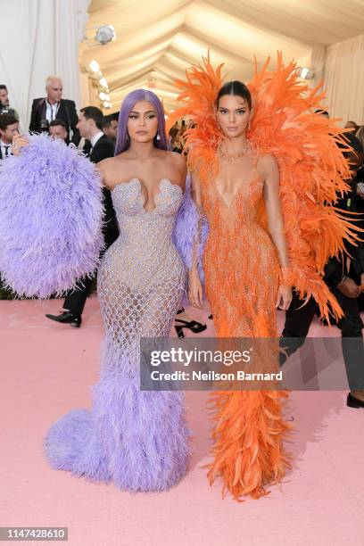 Kylie Jenner and Kendall Jenner attend The 2019 Met Gala Celebrating Camp: Notes on Fashion at Metropolitan Museum of Art on May 06, 2019 in New York...