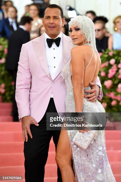 Alex Rodriguez and Jennifer Lopez attend The 2019 Met Gala Celebrating Camp: Notes on Fashion at Metropolitan Museum of Art on May 06, 2019 in New...