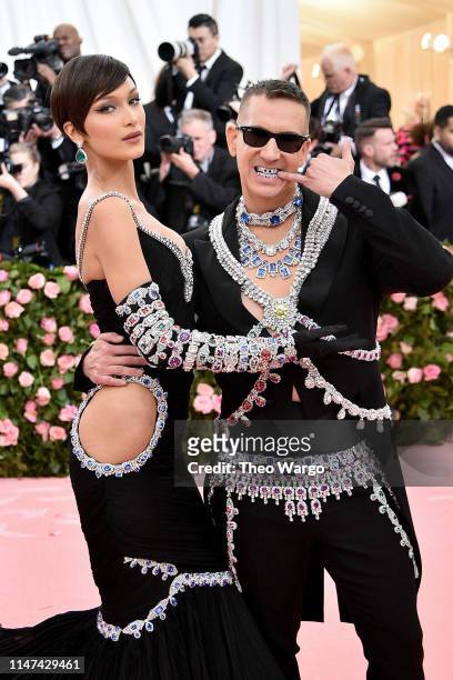 Bella Hadid and Jeremy Scott attend The 2019 Met Gala Celebrating Camp: Notes on Fashion at Metropolitan Museum of Art on May 06, 2019 in New York...