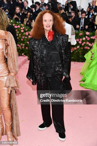 Grace Coddington attends The 2019 Met Gala Celebrating Camp: Notes on Fashion at Metropolitan Museum of Art on May 06, 2019 in New York City.
